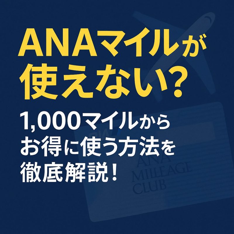 ANAマイルが使えない？1000マイルからお得に使う方法を徹底解説！